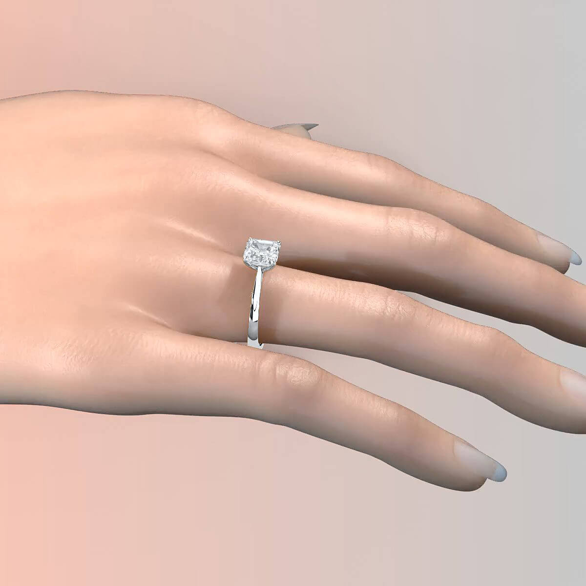 4.5g Princess Prong Setting Lab Grown Diamond Engagement Solitaire Ring IGI Certified 1.00 Ctw.